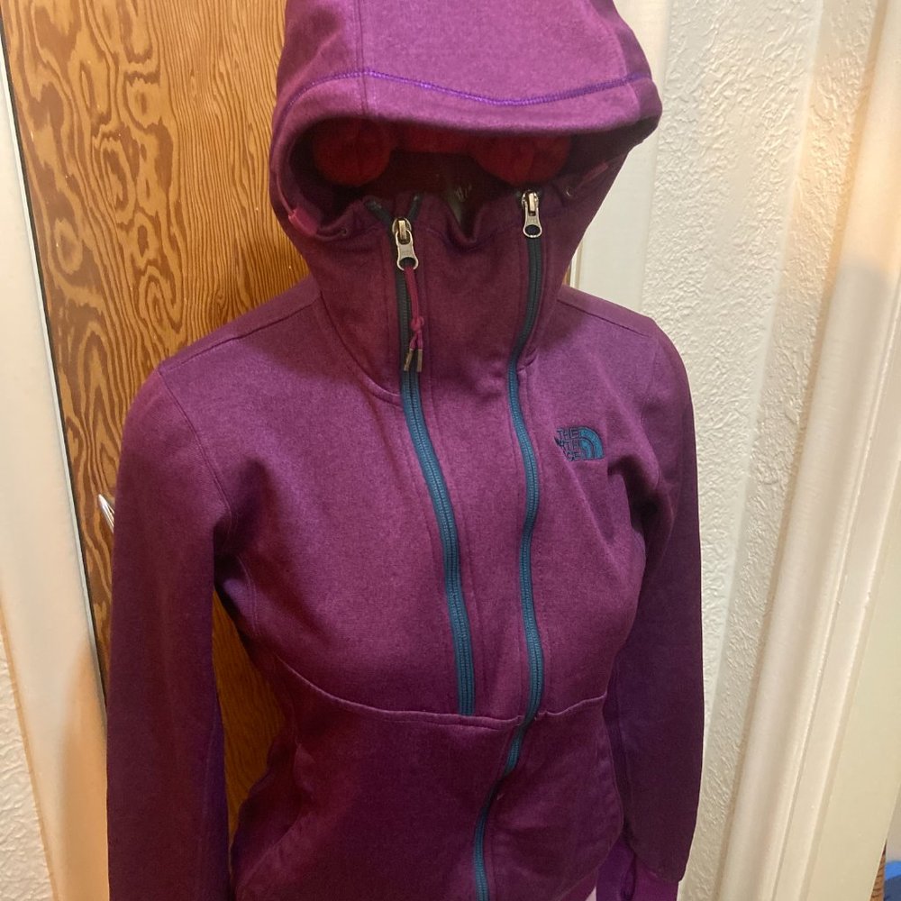 The North Face Purple zip up hoodie size small